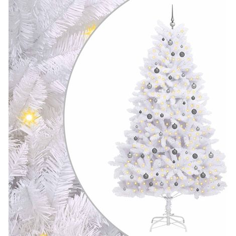 Albero di Natale artificiale 270 cm PVC e Acciaio Bianco vidaXL (1/5)