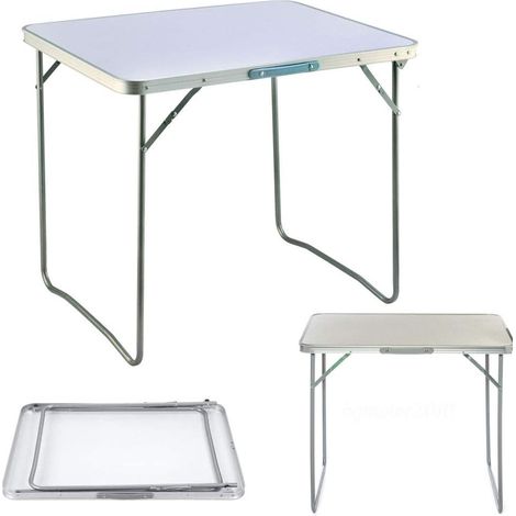 Folding Camping Table - 80x60x69cm, Portable Garden Lightweight Table, for Indoor or Outdoor use, Ideal for Picnic Party BBQ Dining Writing Study Reading Stand