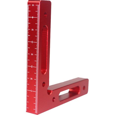 Escuadra de sujeción de precisión de 90° de aleación de aluminio (120 x 120 mm) con graduaciones métricas e imperiales. Escuadra de posicionamiento para carpintería y mecanizado. Regla de posicionamie (1/5)