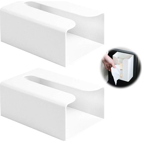 2-teiliger Toilettenpapierhalter für Fahrzeuge, perforationsfreier Papierspender, multifunktionaler Toilettenpapierhalter, Wand-Toilettenpapierbox für Bad und Küche, Weiß (1/5)