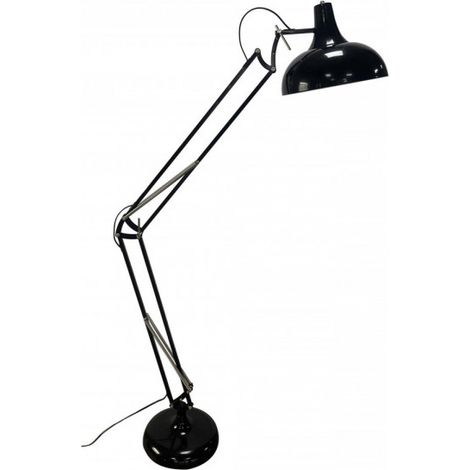 Malik 1xE27 Nero FABRILAMP Lampada da terra snodabile