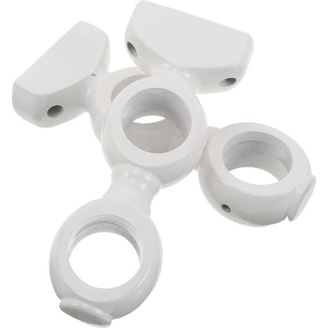 Lot de 2 Supports de Tringle à Rideaux Doubles en Bois Massif Blanc Fixation Murale et Plafond Supports Robustes pour Salon Chambre et Bureau Accessoires Décoratifs pour (1/5)