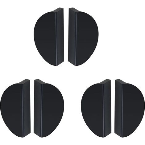 Set di 6 maniglie rotonde e triangolari in acciaio inox per cassetti di mobili da cucina (64 mm / 2,52 pollici, rotonde, nere) (1/5)
