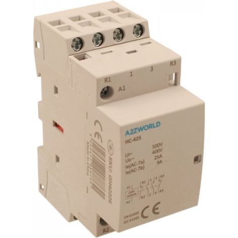 Teleruttore Contattore Modulare AC 4P 2M 2NO+2NC 25A AC 230V IP20 IEC61095 / IEC60947-4-1 HC-425