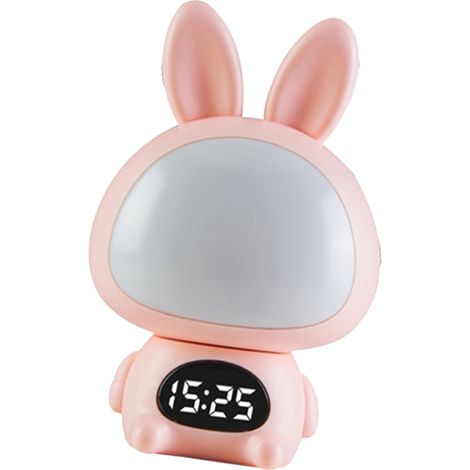 Lampe de chevet LED Lapin Rose Mignon, veilleuse murale avec télécommande, protection des yeux, idéale chambre bébé, alimentation secteur, style monochrome, pour allaitement et sommeil (1/5)