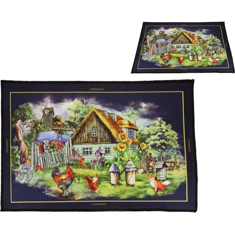Carmani, tappeto da comodino 60x40cm - vita di paese, vita in campagna (1/2)