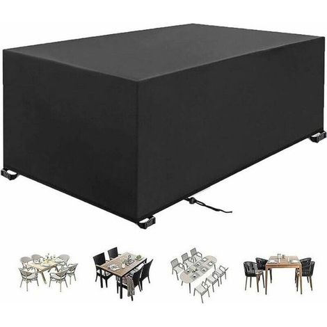 Gartenmöbelabdeckung 230 x 120 x 75 cm Schwarz Oxford Gewebe Winddicht UV beständig (1/5)