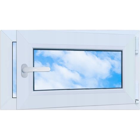 PVC-Fenster weiß 70x40 rechts, neues 700x400 mm Dreh-Kipp-Fenster mit Doppelverglasung RU (1/5)