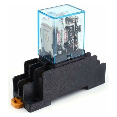 Pair Lntyq Nouveau relais de puissance de bobine AC 220V 10A DPDT LY2NJ HH62P HHC68A-2Z avec socle de prise (1/5)