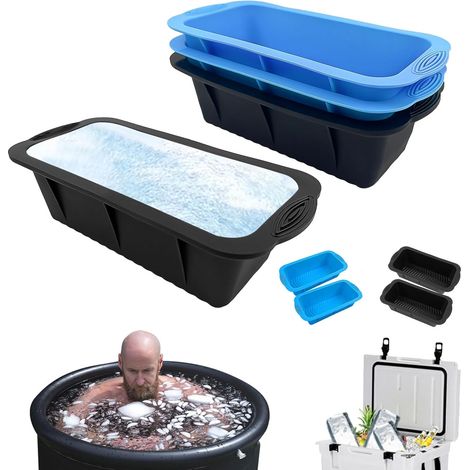 Épais Moule à Glaçons pour Ice Bath, Moule à Gros Glaçons en Silicone, Moule Bloc Glace Extra Large, Réutilisable Grand Moule à Glaçons en Silicone, pour les Bains D'eau Froide (1/5)