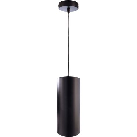 Suspension cylindrique métal noir Barrel - Deko Light (1/2)