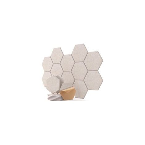 Lot de 12 30 x 26 x 0,9 cm panneaux acoustiques hexagonaux auto adhésifs, mur insonorisant haute densité pour décoration murale et traitement acoustique, panneaux insonorisants beige clair (1/5)