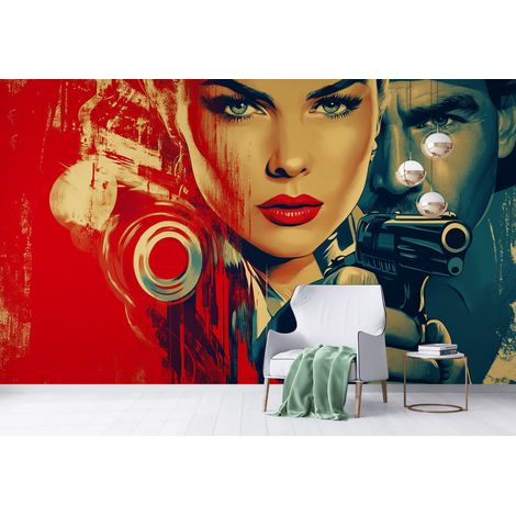 Papier Peint Rétro - Cinéma - 300 x 250 cm (1/2)