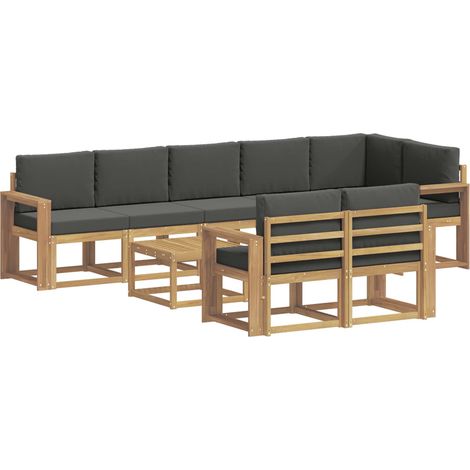 Conjunto de sofás de exterior 9 pcs Blanco y Antracita vidaXL (1/5)