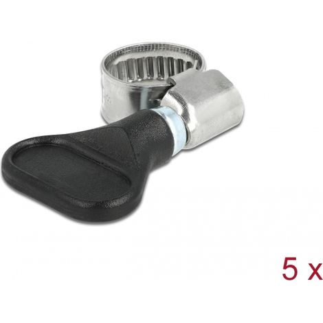 Delock Abrazadera de manguera de mariposa de acero inoxidable 400 SS 8 - 12 mm 5 piezas negro