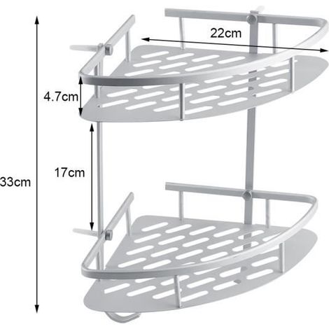 1 étagère salle de bains, porte-serviettes mural en aluminium spatial, résistant à l'humidité, pour douche et espace restreint (1/4)
