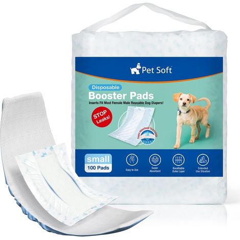 Lot de 100 doublures de Couches jetables pour Chiens mâles et Femelles avec Protection latérale Anti-Fuite, Inserts absorbants pour Couches pour Chiens (S-100) (1/5)
