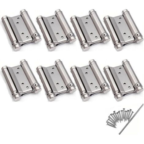 8 pcs charnière paumelle portes va-et-vient ressort double action acier inoxydable saloon western, 75 mm (Charge Jusqu'à 15kg) (1/5)