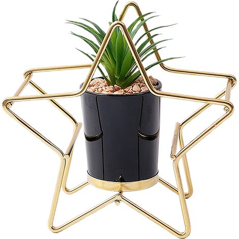 Pot à plantes géométrique en fer forgé style européen décoratif léger et luxueux idéal pour entrée ou bureau (1/5)