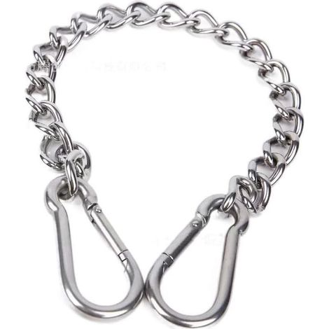 Chaîne D'extension en 304 Acier Inoxydable, 60cm Chaise Suspendue à Chaîne, Chaîne de Balançoire, Chaîne avec Deux Mousquetons pour Sac de Frappe, Yoga, Balançoire, Hamacs, Charge Maximale 300 kg (1/5)