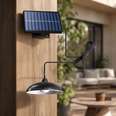 Lampe Solaire LED Intérieure/Extérieure, Étanche IP44, Capteur Crépusculaire, Télécommande & Minuteur, Design Suspendu pour Jardin Camping (1/4)
