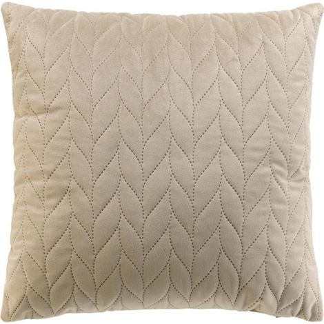 Housse de Coussin en Velours "Daisy" 40x40cm Taupe (1/5)