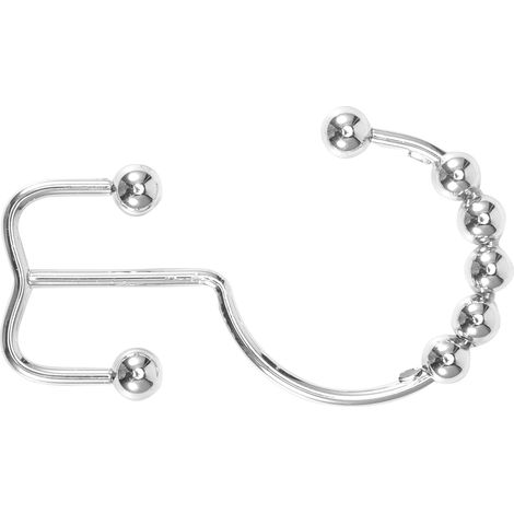 Anneau double à billes 8 pour rideau de douche 12 pièces (argent) Stainless Steel (1/5)