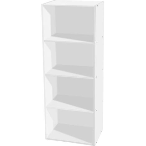 Libreria Bianca 4 Ripiani - 40x29x106 cm Ideale per Ufficio e Salotto (1/3)