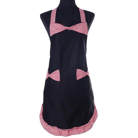 1 Pcs Femme Tablier, Tabliers Noirs Pour Femmes Avec 2 Poches, Tabliers De Cuisine Impermables, Tablier De Chef Pour Cuisiner, Jardiner, Tabliers (1/5)
