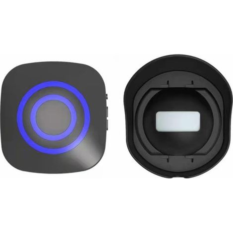 Allarme di ingresso, rilevatore di movimento impermeabile wireless (portata 500 piedi), 1 sensore di movimento PIR e 1 ricevitore plug-in, 58 campanelli (1/4)
