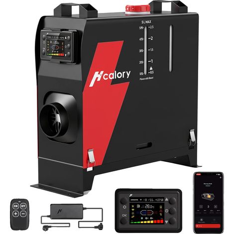 Chauffage d'Air Diesel Portable pour Parking, Contrôle par Application, 10 Niveaux de Réglage de Température, Lot Avancé (1/2)