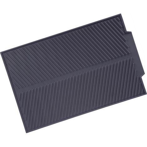 Graue, rutschfeste, rechteckige Silikon-Abtropfmatte, hitzebeständige Unterlage für Geschirr und Besteck, zum Abtropfen, rutschfest und leicht zu reinigen (1/5)