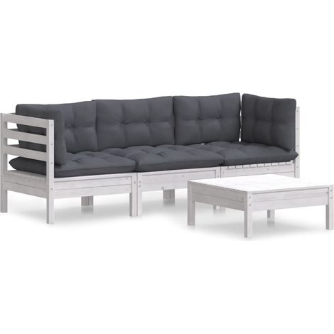 Maison Exclusive - Set Divani da Giardino 4 pz con Cuscini Antracite Legno di Pino (1/5)