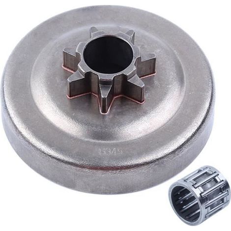 Porte Aiguille Tambour Embrayage - 325"-7 Dents - Compatible Tronçonneuses Husqvarna 340 345 350 445 450 445E 450E Jonsered 2145 2150 McCulloch PM5000 - 1 Pièce (1/4)