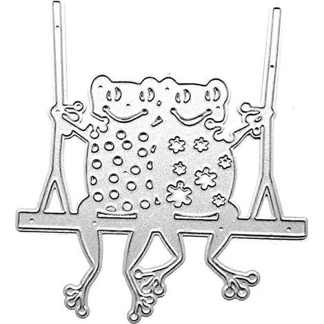 Metall-Stanzformen, Wippenfrosch-Scrapbooking-Schablone, Kartenprägung, DIY-Fotoalbum