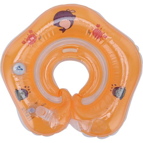 Bébé Anneau de Natation Gonflable Collier Flottant pour Piscine Jouet de Bain 0‑18 Mois Orange (1/5)
