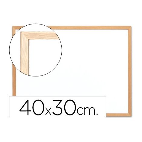 Pizarra blanca q-connect melamina marco de madera 40x30 cm