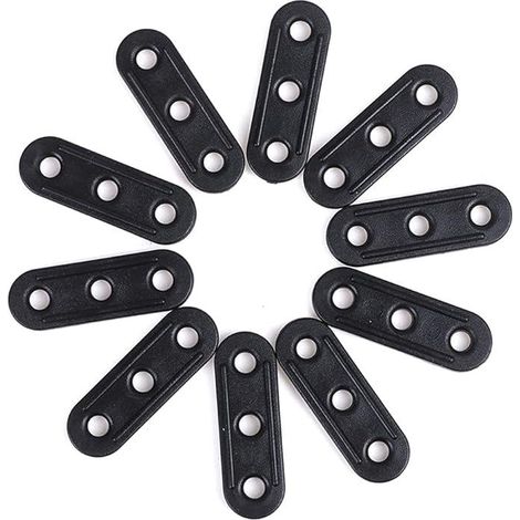 Lot de 10 tendeurs de corde à 3 trous pour camping, attaches de hauban de tente, tendeur de filin, mousqueton de tension, accessoire de fixation pour randonnée en montagne (1/5)