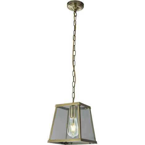 Searchlight Voyager - Suspension lanterne à 1 lumière, laiton antique, E27 (1/3)