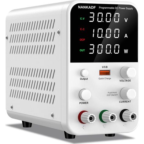 Alimentation réglable d'établi (30 V/10 A), Alimentation à découpage CC, Alimentation de Laboratoire régulée par encodeur avec Interface de Charge Rapide USB (1/5)