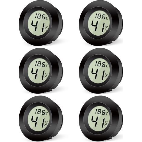 Thermomètre Hygrometre Interieur Digital LCD Thermometre Hygrometre Numérique 6 Pièces Hygrometre Interieur Humidité Numérique Appareil de Mesure de l'humidité pour Bureau Cuisine Serre (1/5)