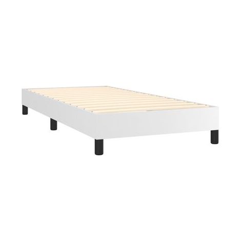 Sommier de style Snowco (avec matelas et lampe LED), blanc, 80 × 200 cm, éclairage led d’ambiance, pour chambre, confort quotidien, assemblage rapide (1/5)