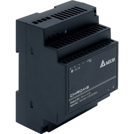 DRC-24V60W1AZ: DRC-24V60W1AZ: Delta su guida DIN 24V/2.5A, CROMATO, , Classe di protezione II