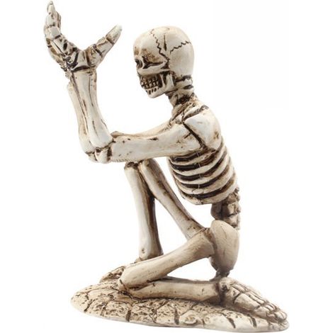Halloween-Skelett-Stifthalter aus Kunstharz, Skelett-Stifthalter für Büro und Zuhause, Aufbewahrung für Stifte, kleine Dekoration (Länge 7,6 cm, Breite 6,1 cm, Höhe 7,6 cm)