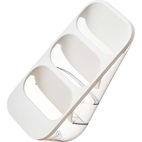 Porte-baguettes et porte-couteaux mural en plastique, support pour planche à découper, cage à baguettes, couvercle de casserole intégré, blanc trois couches. (1/5)