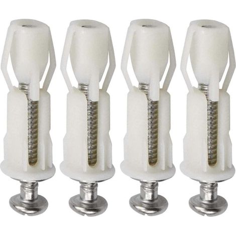 Ensemble de 4 écrous de fixation supérieurs, vis d'expansion pour abattant de toilette, kit de fixation de charnières, compatible avec les abattants de toilette, les couvercles de toilette et les pièc (1/5)