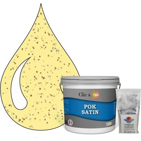 Peinture Effet Pailleté pour Murs & Plafonds - POK PAILLETTE - 2,5L - Jaune Pop-corn (1/4)