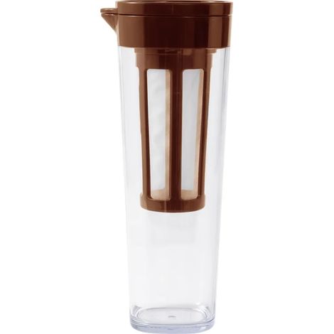 (Brun) Bocal à infusion à froid portable de 1100 ml avec filtre, idéal pour les pique-niques et les boissons de camping (1/4)