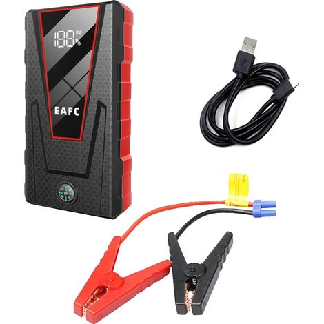 Avviatore di emergenza per auto, potenza di avviamento 600A, power bank portatile, 1200A nero (1/2)