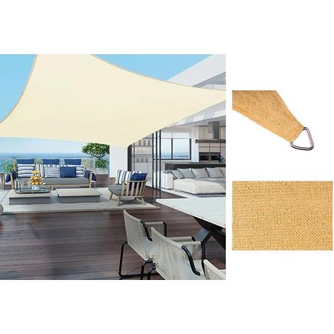 Trade Shop - Segel-Segelzelt im Freien Sonnenschirm Gartenterrassen Square Patio 4 x 4 mt - Beige